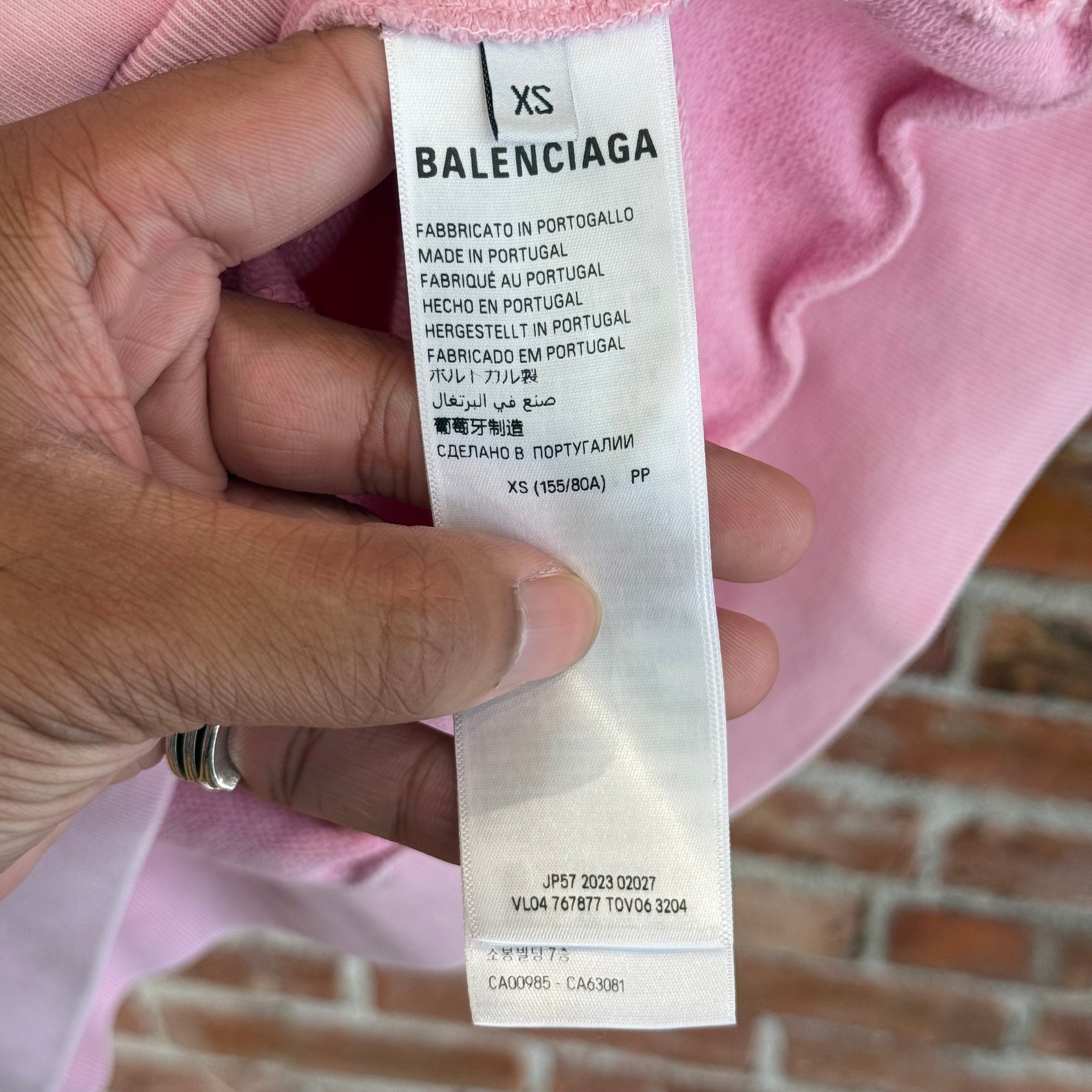 BALENCIAGA SS23 STENCIL LOGO HOODIE ‘PINK’