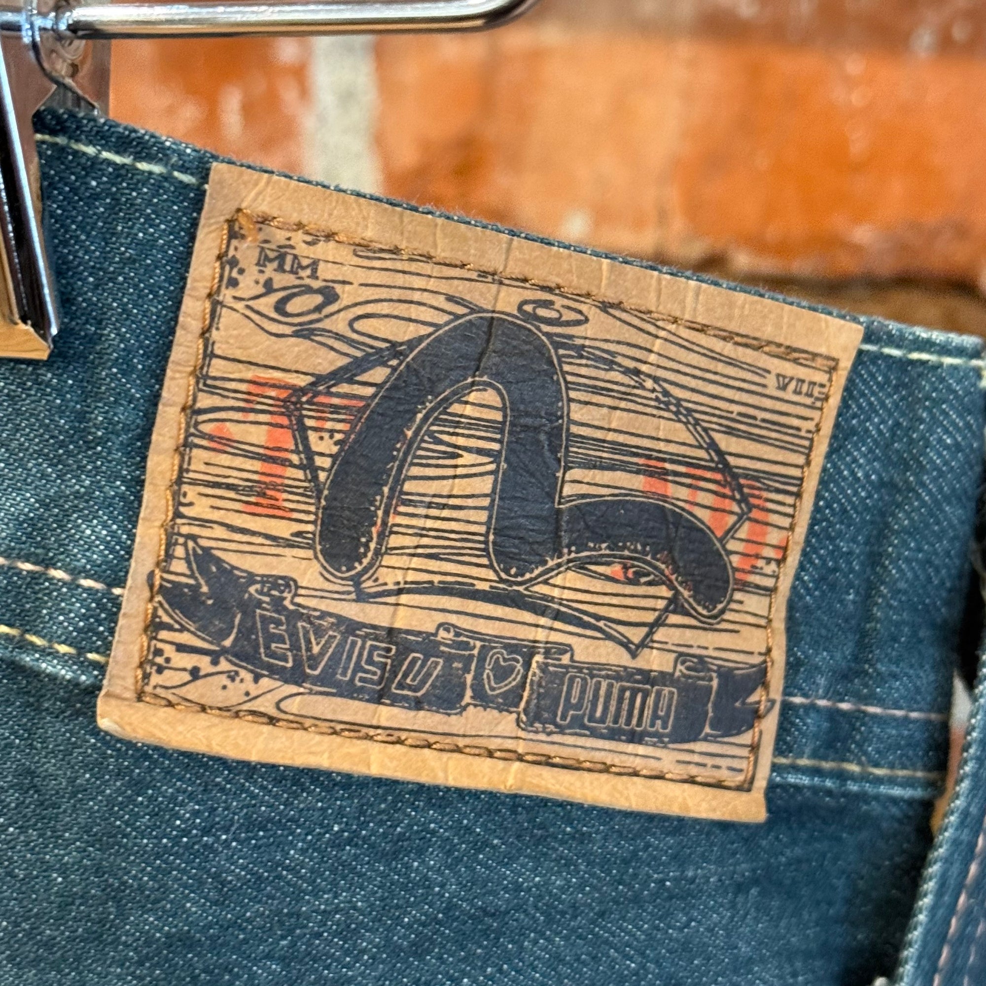 EVISU X PUMA STRAIGHT LEG DENIM 'DIRTY BLUE/WHITE'