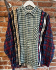 NEEDLES REBUILD BUTTON-UP ZIPPER FLANNEL ‘GREEN’