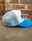BAPE BAPESTA TRUCKER HAT ‘LIGHT BLUE/WHITE’