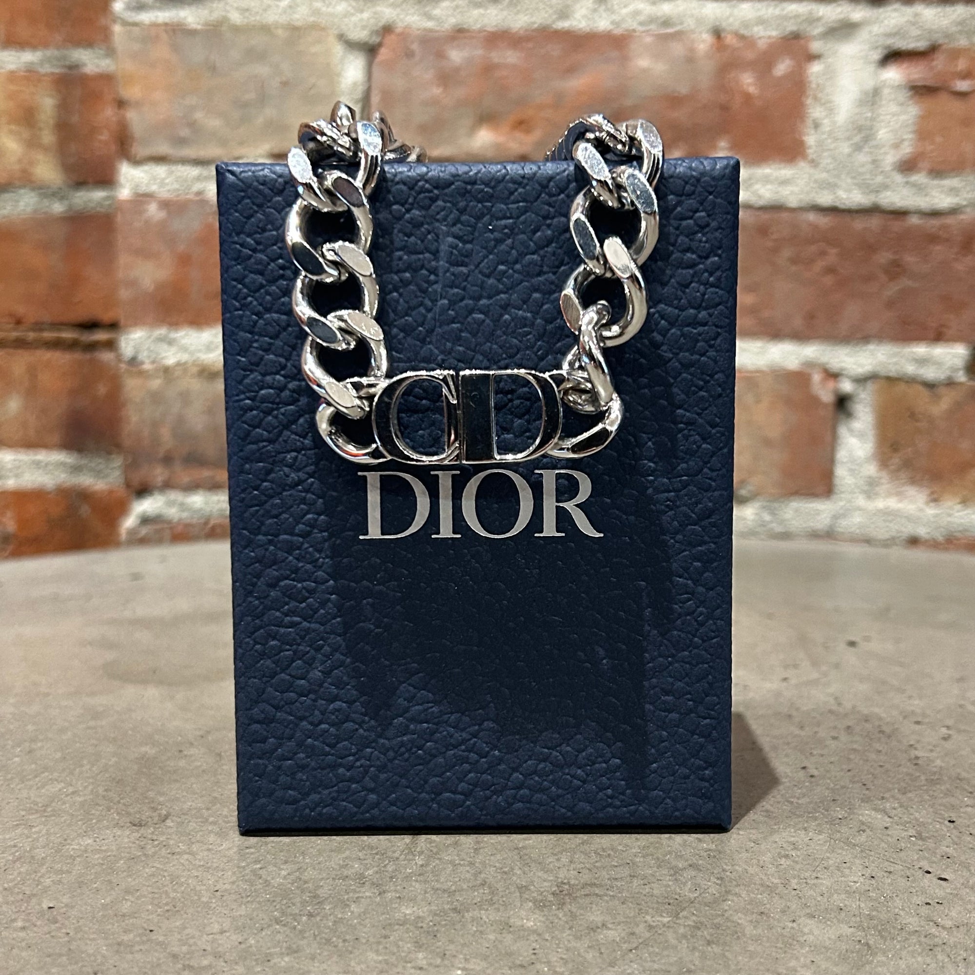 DIOR CD ICON CHAIN NECKLACE 'SILVER'
