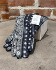 KAPITAL LAMBSKIN BANDANA GLOVES ‘BLACK’