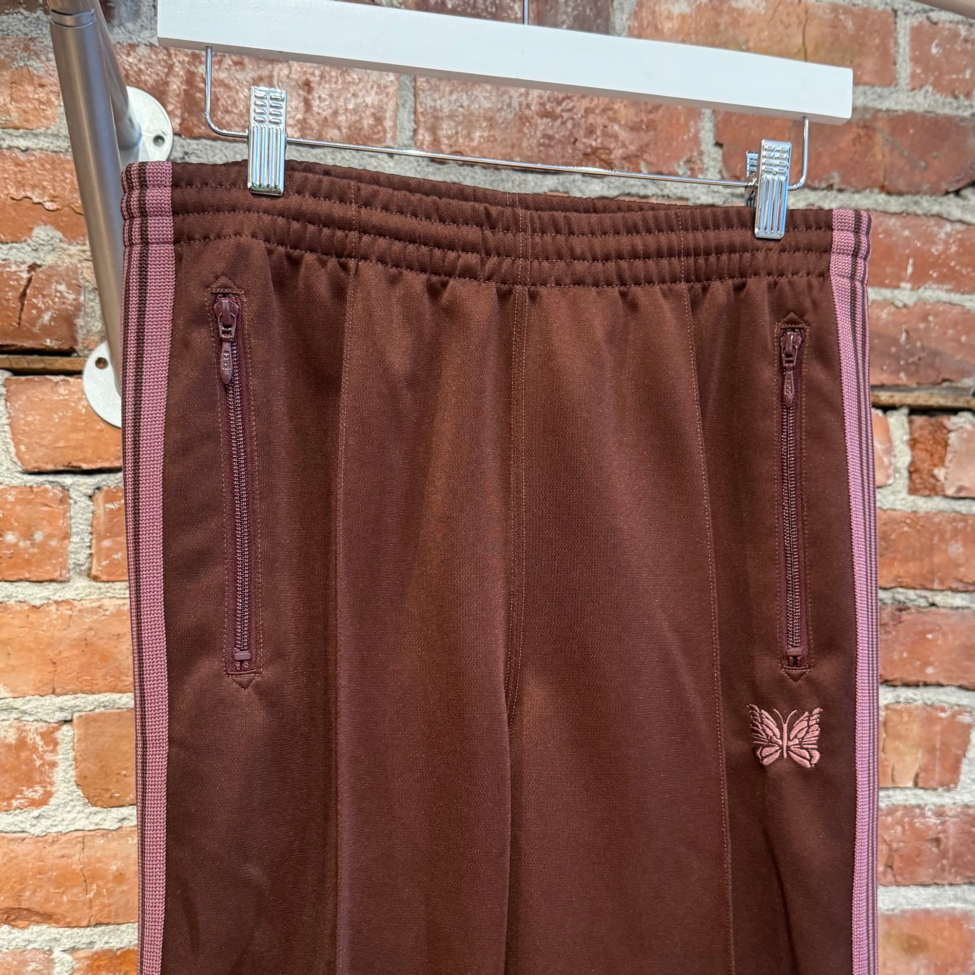 NEEDLES CLASSIC STRAIGHT TRACK PANTS ‘MAROON/PINK’