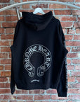 CHROME HEARTS ONLINE EXCLUSIVE SILVER GLITTER LOGO HOODIE ‘BLACK/SILVER’