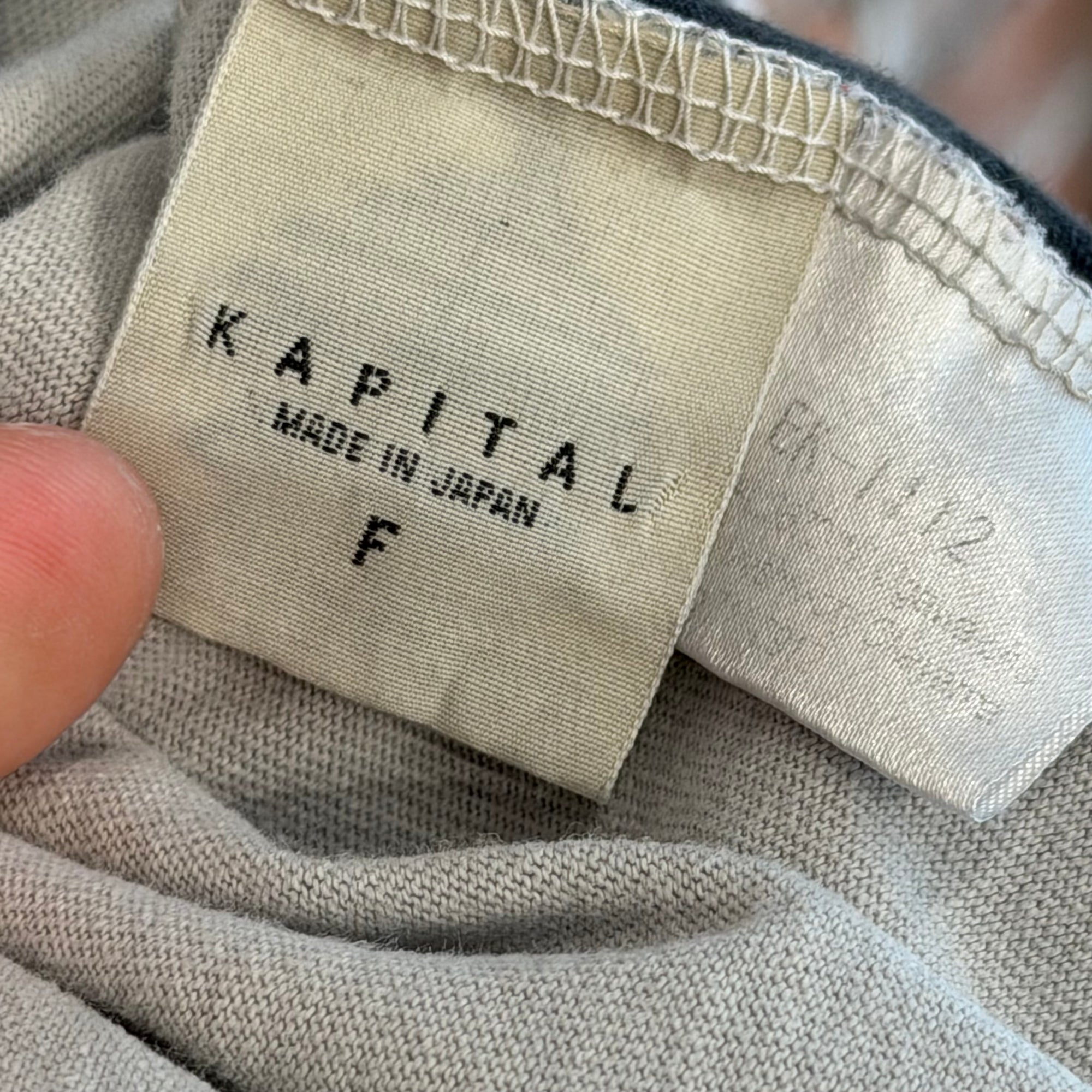 KAPITAL TWO TONE SKELETON TEE ‘BLACK/GREY’