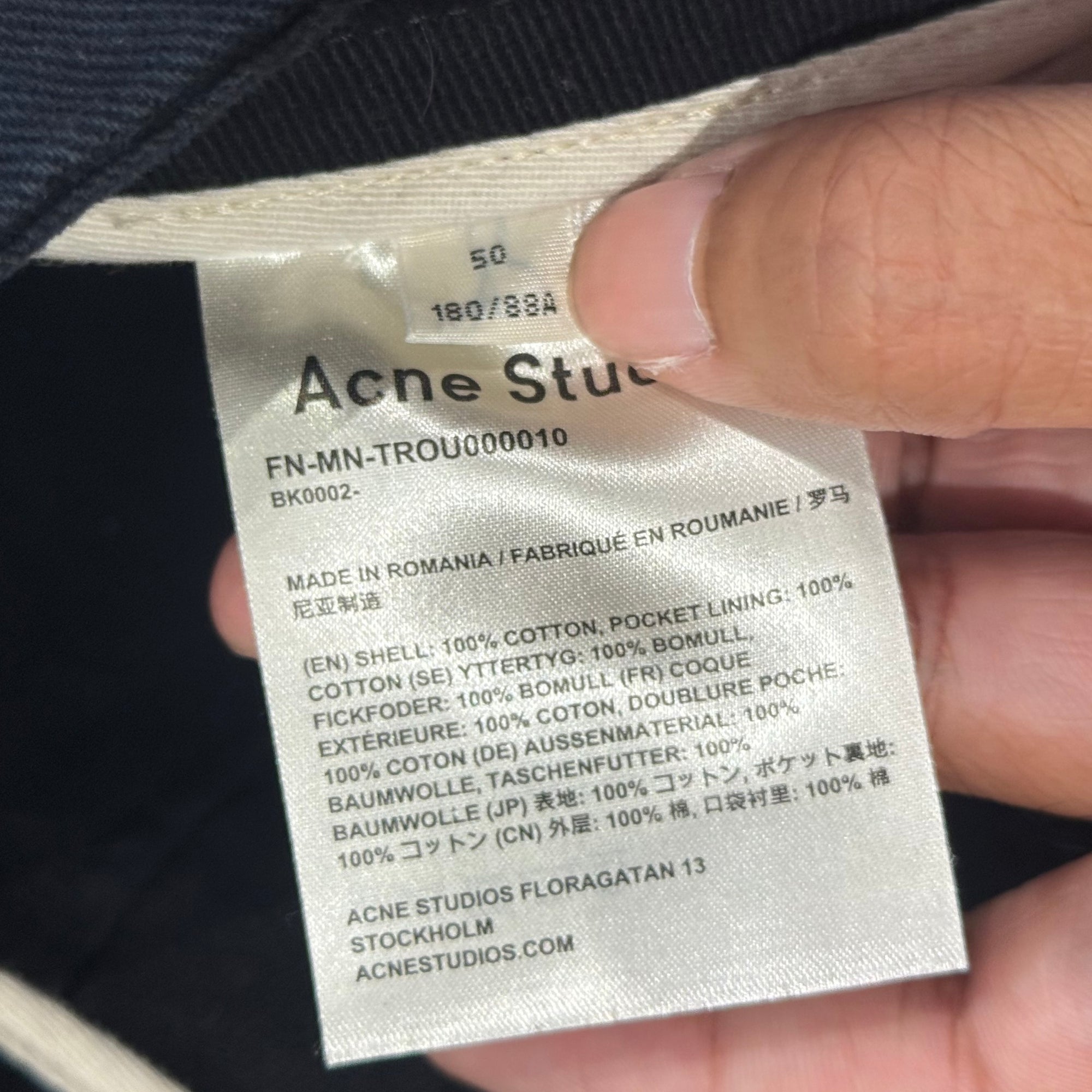 ACNE STUDIOS BAGGY TWILL WORK PANTS ‘BLACK’