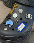 BALENCIAGA X CROCS EMBELLISHED RUBBER MULES ‘BLACK’