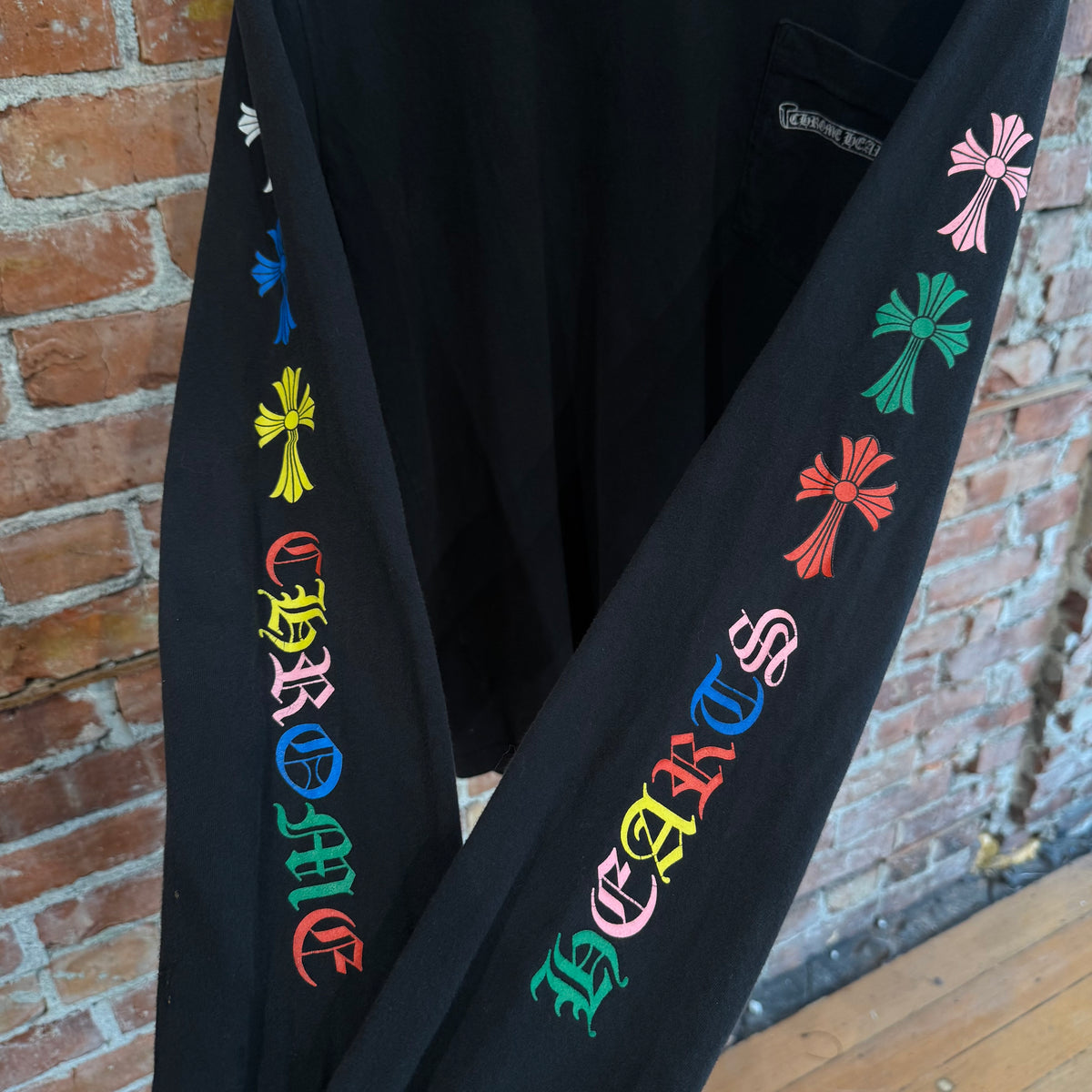 CHROME HEARTS MULTICOLOR CEMETERY CROSS LONGSLEEVE ‘BLACK/MULTI’
