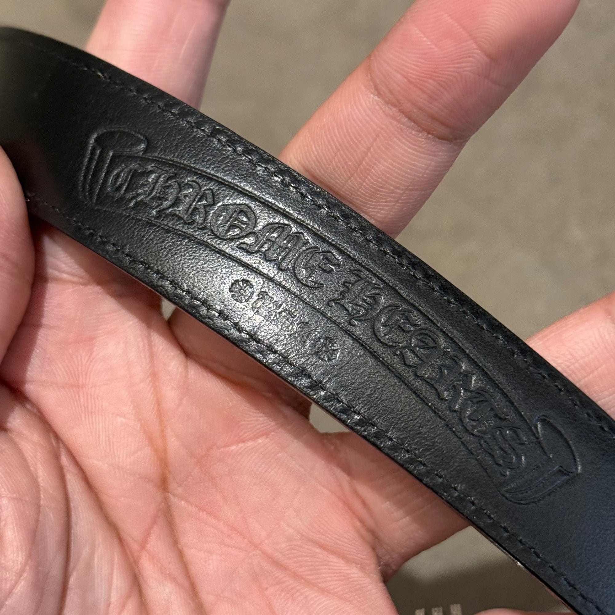 CHROME HEARTS 3-PIECE CELTIC 1" WESTERN BELT ‘BLACK’