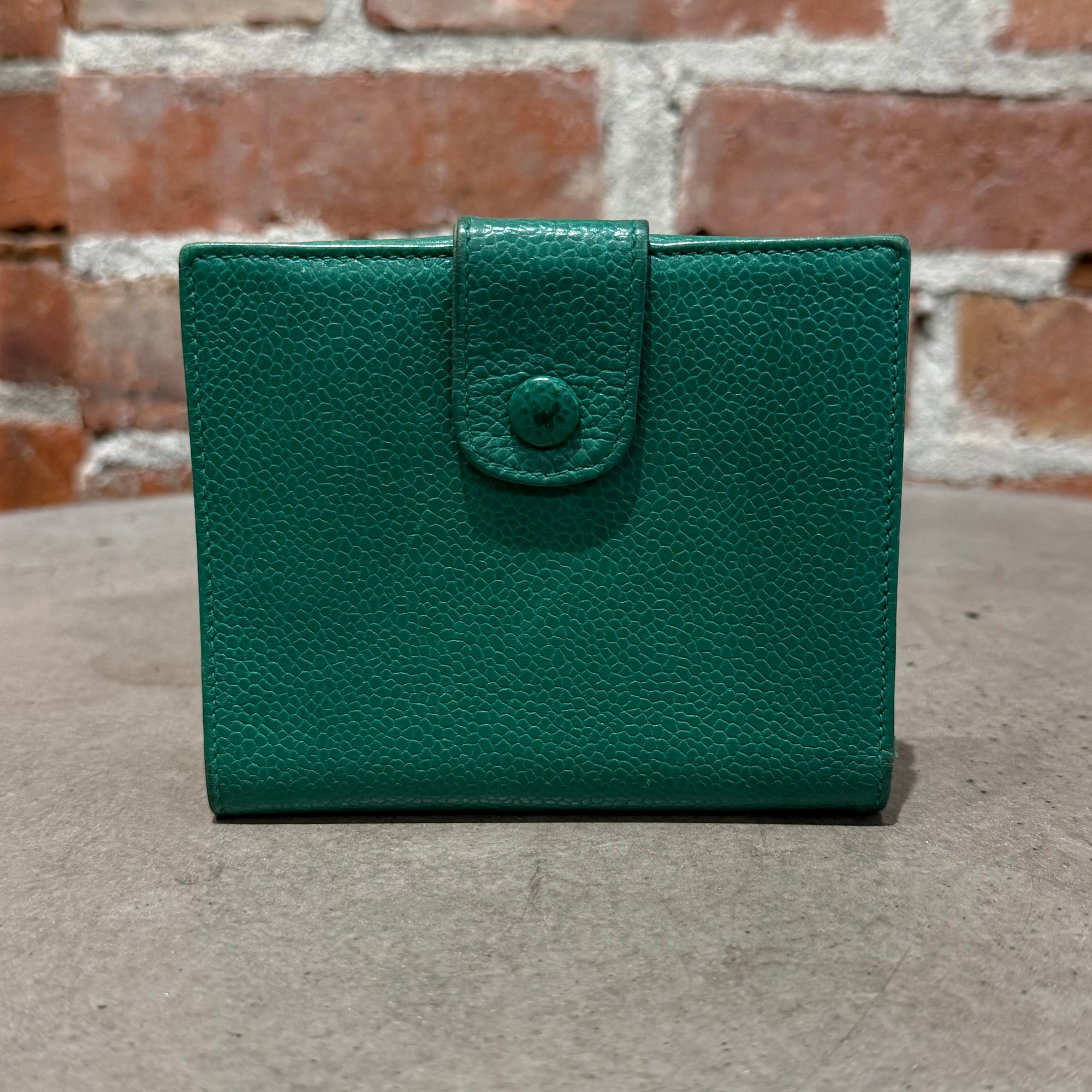 CHANEL CAVIAR LEATHER TRIFOLD WALLET ‘FOREST’