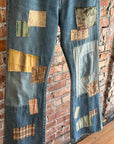 KAPITAL KOUNTRY OKABILLY FLARED PATCHWORK DENIM ‘BLUE’