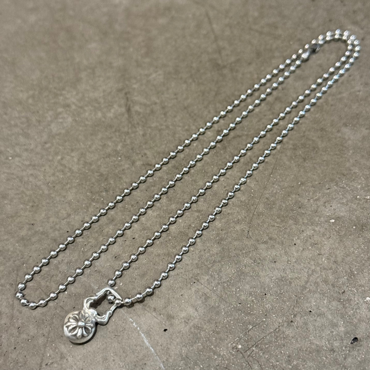 CHROME HEARTS CROSS BALL ZIPPER NECKLACE ‘SILVER’