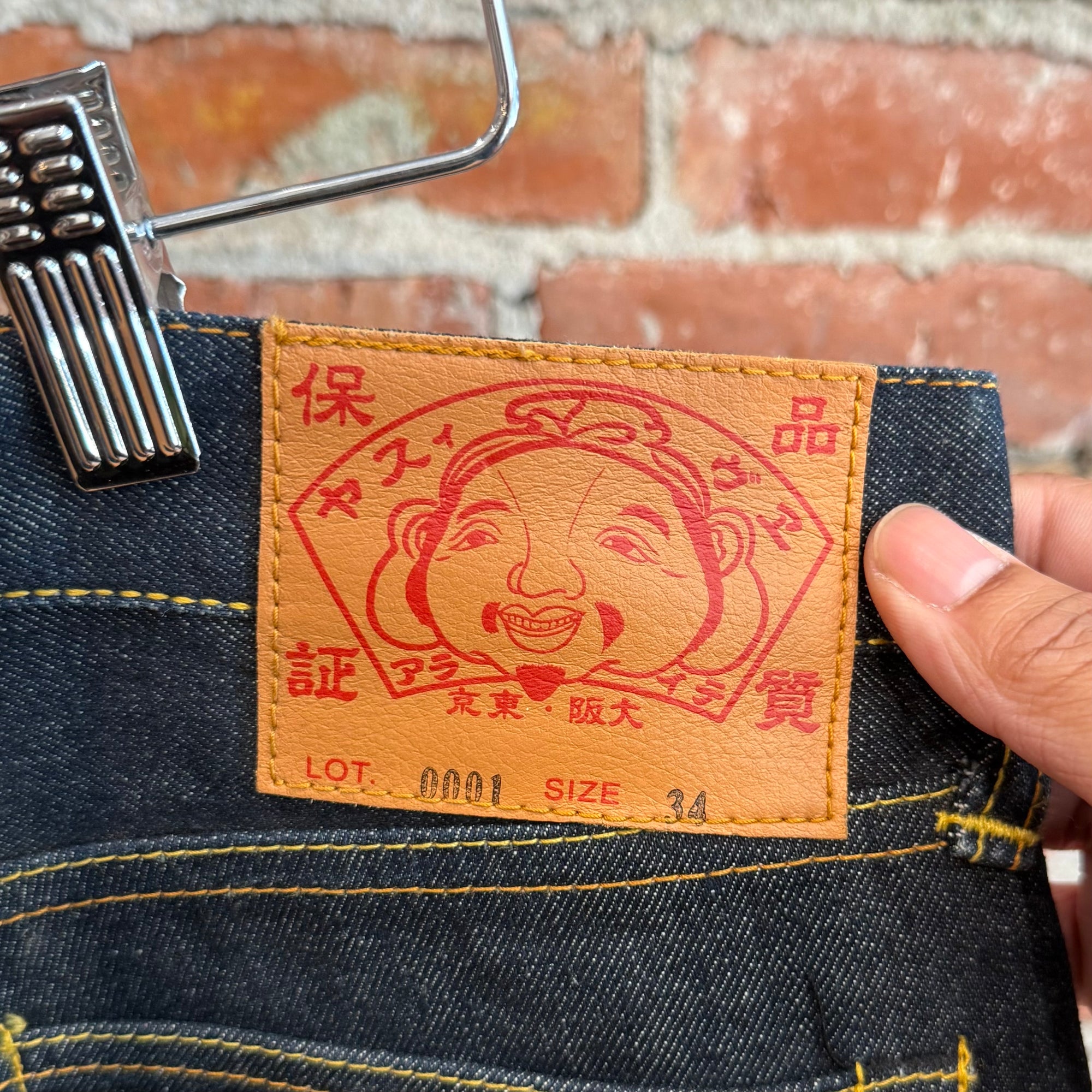 EVISU LOT 0001 SLIM STRAIGHT DENIM 'INDIGO/IVORY'