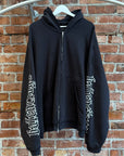 BALENCIAGA FW25 BLACKLETTER SCRIPT PULLED ZIP HOODIE ‘BLACK’