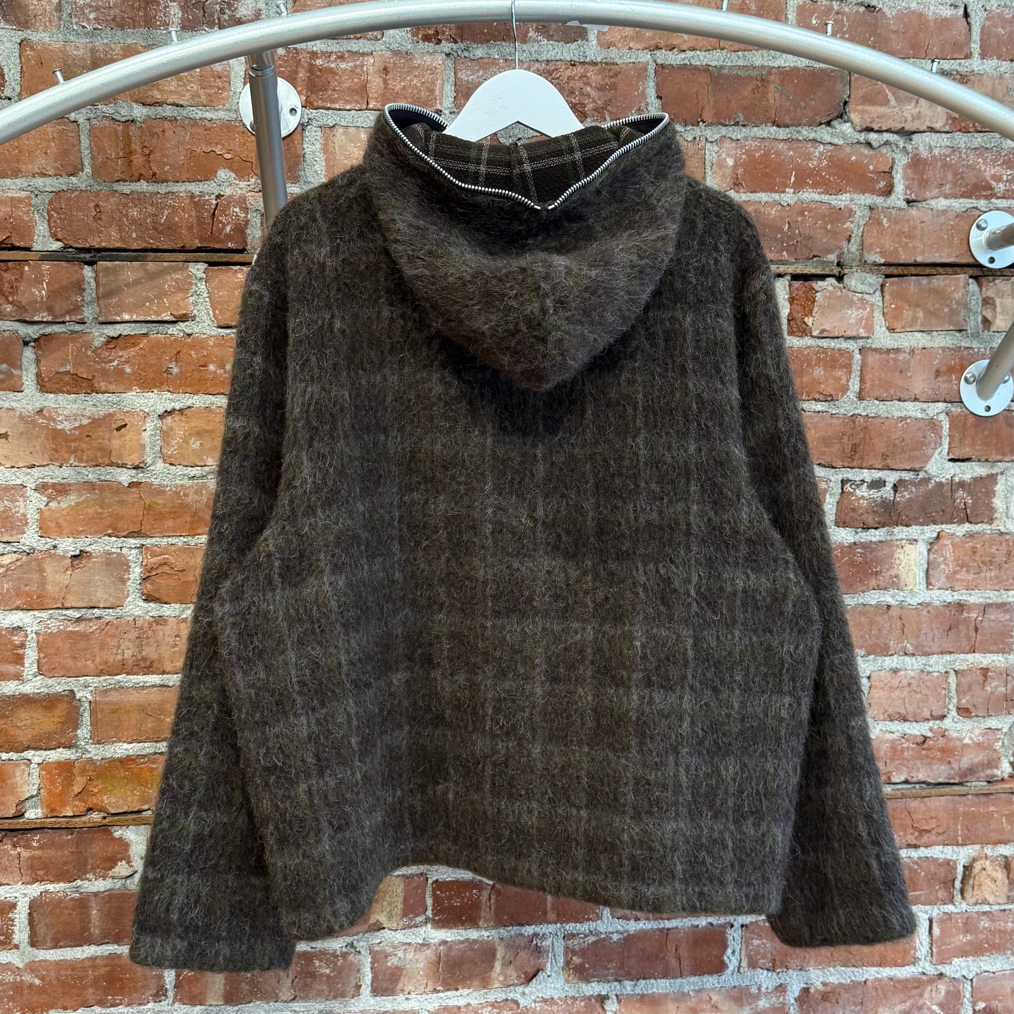 OUR LEAGACY FULL ZIP MOHAIR HOODIE ‘BROWN’