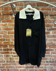 YOHJI YAMAMOTO POUR HOMME WHITE COLLAR BUTTON UP ‘BLACK’