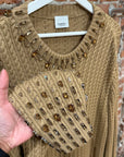 BURBERRY AW22 CRYSTAL EMBELLISHED KNIT SWEATER ‘KHAKI’