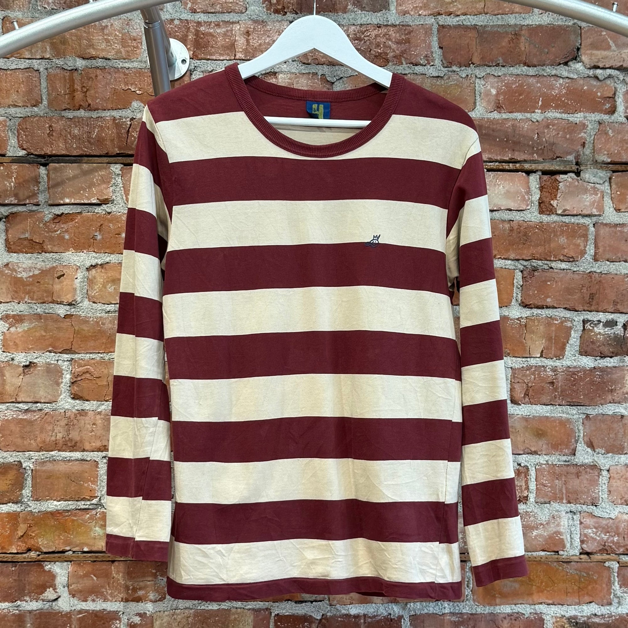 HYSTERIC GLAMOUR STRIPED LONGSLEEVE ‘BURGUNDY/CREAM’