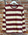 HYSTERIC GLAMOUR STRIPED LONGSLEEVE ‘BURGUNDY/CREAM’