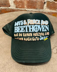 KAPITAL PEACE, LOVE, & BEETHOVEN TRUCKER HAT ‘GREEN’