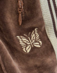 NEEDLES CLASSIC STRAIGHT VELOUR TRACK PANTS ‘BROWN’