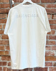 BALENCIAGA SS22 RHINESTONE LOGO TEE ‘WHITE’
