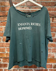 ENFANTS RICHES DEPRIMES FW24 DISTRESSED LOGO TEE ‘GREEN’