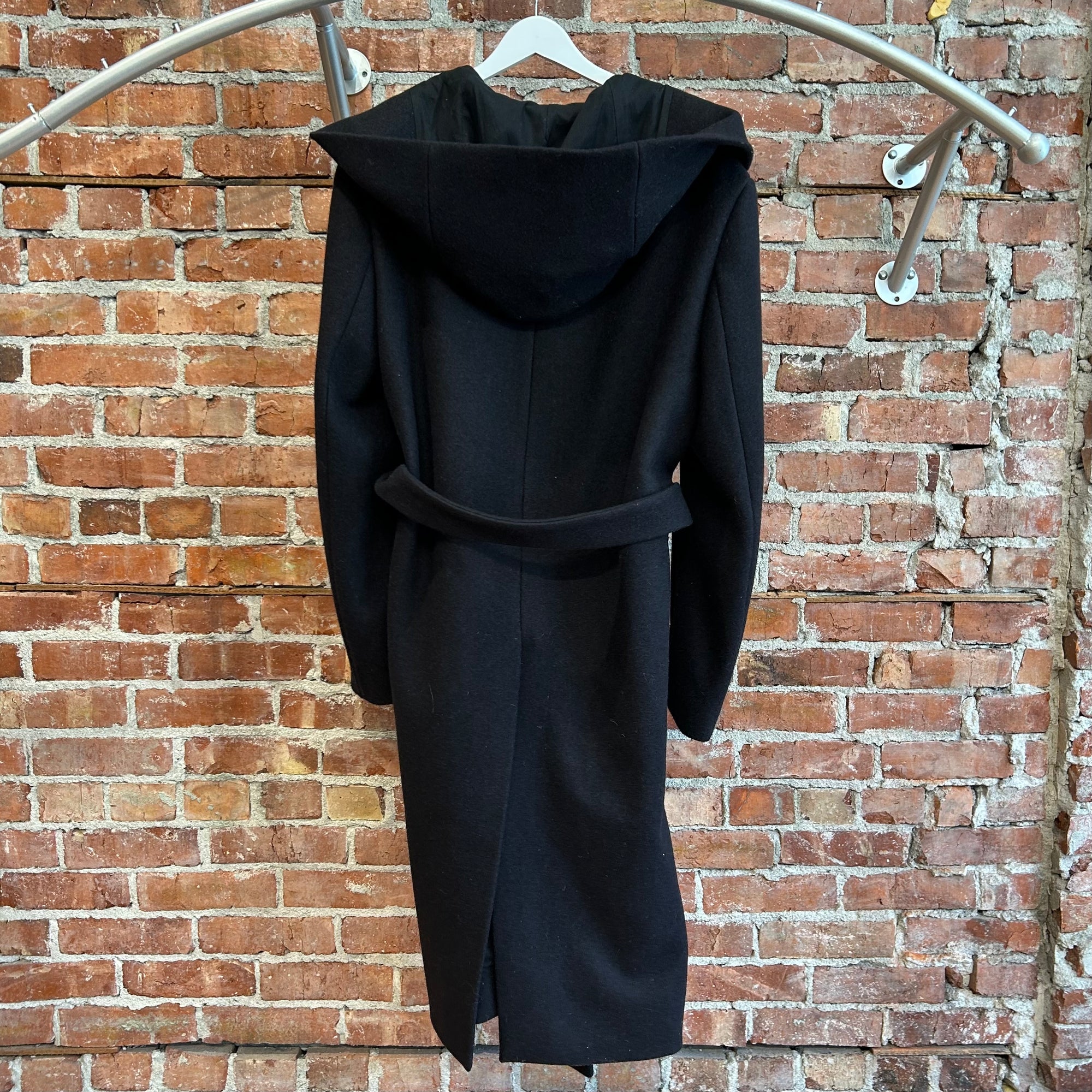 RICK OWENS SS25 VIRGIN WOOL BELTED COAT ‘BLACK’