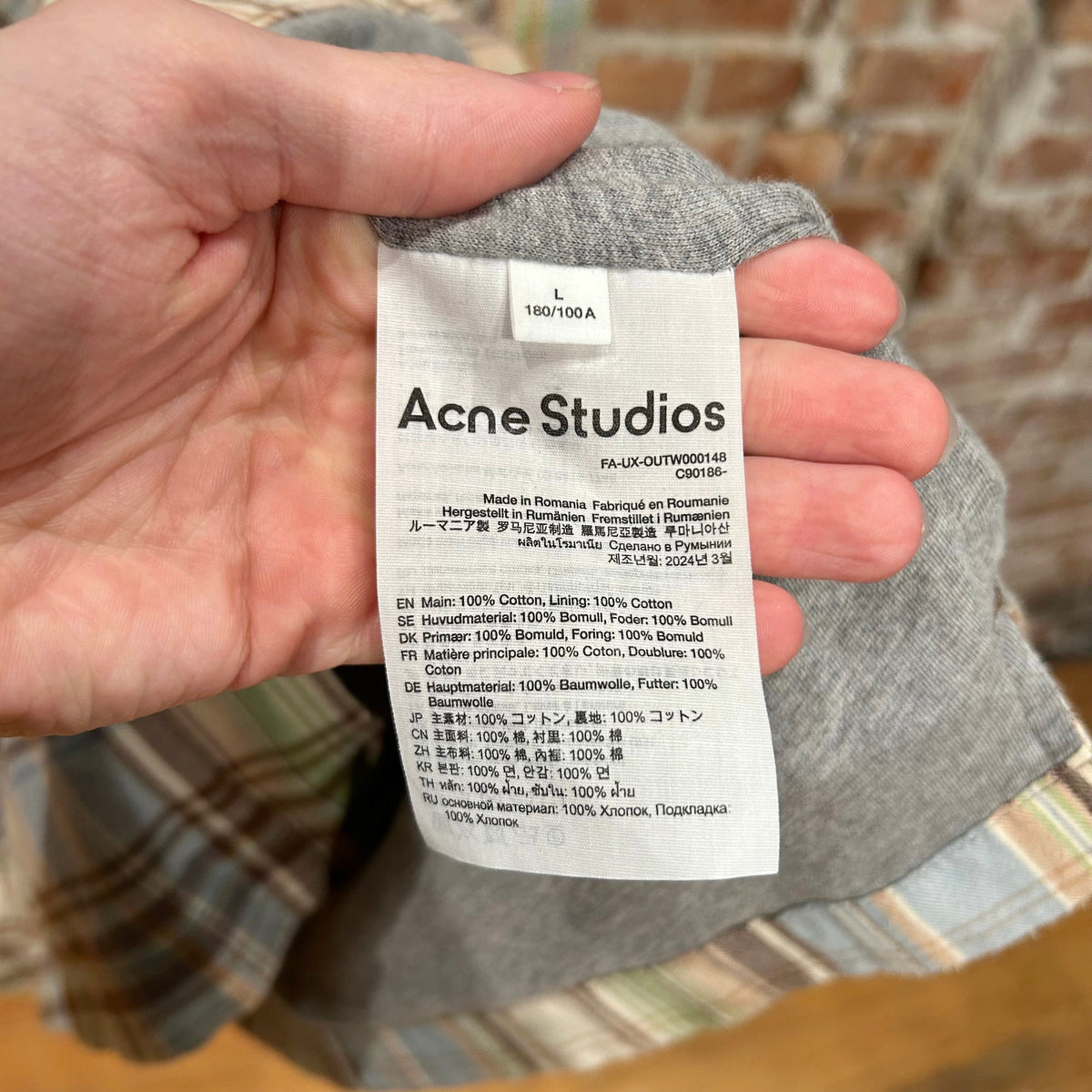 ACNE STUDIOS HOODED FLANNEL ‘MULTI’
