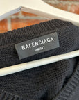 BALENCIAGA WOOL DESTROY KNIT SWEATER ‘BLACK’