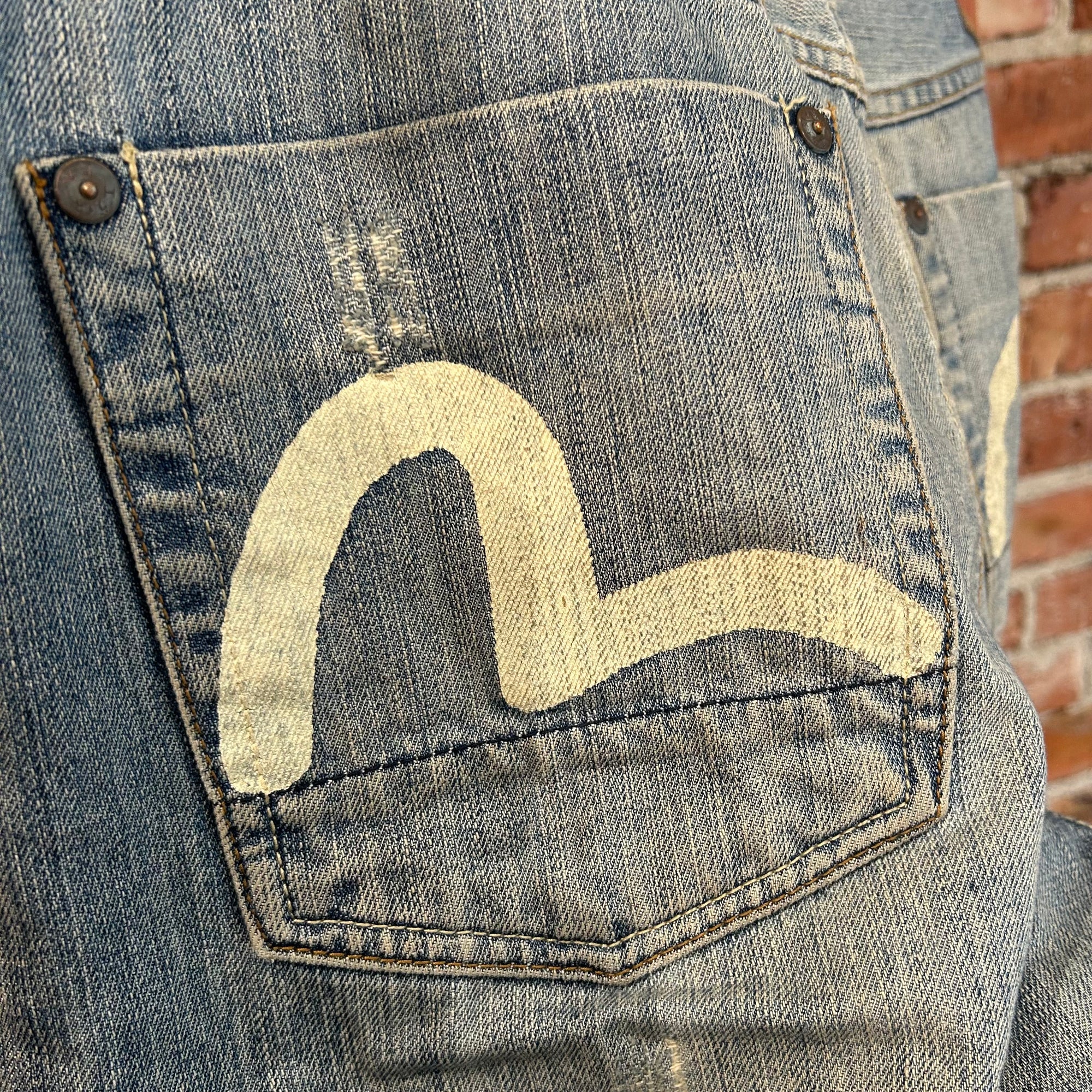 EVISU SASHIKO PATCH DENIM 'VINTAGE BLUE'
