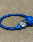 BOTTEGA VENETA INTRECCIATO LEATHER BRACELET ‘BLUE’