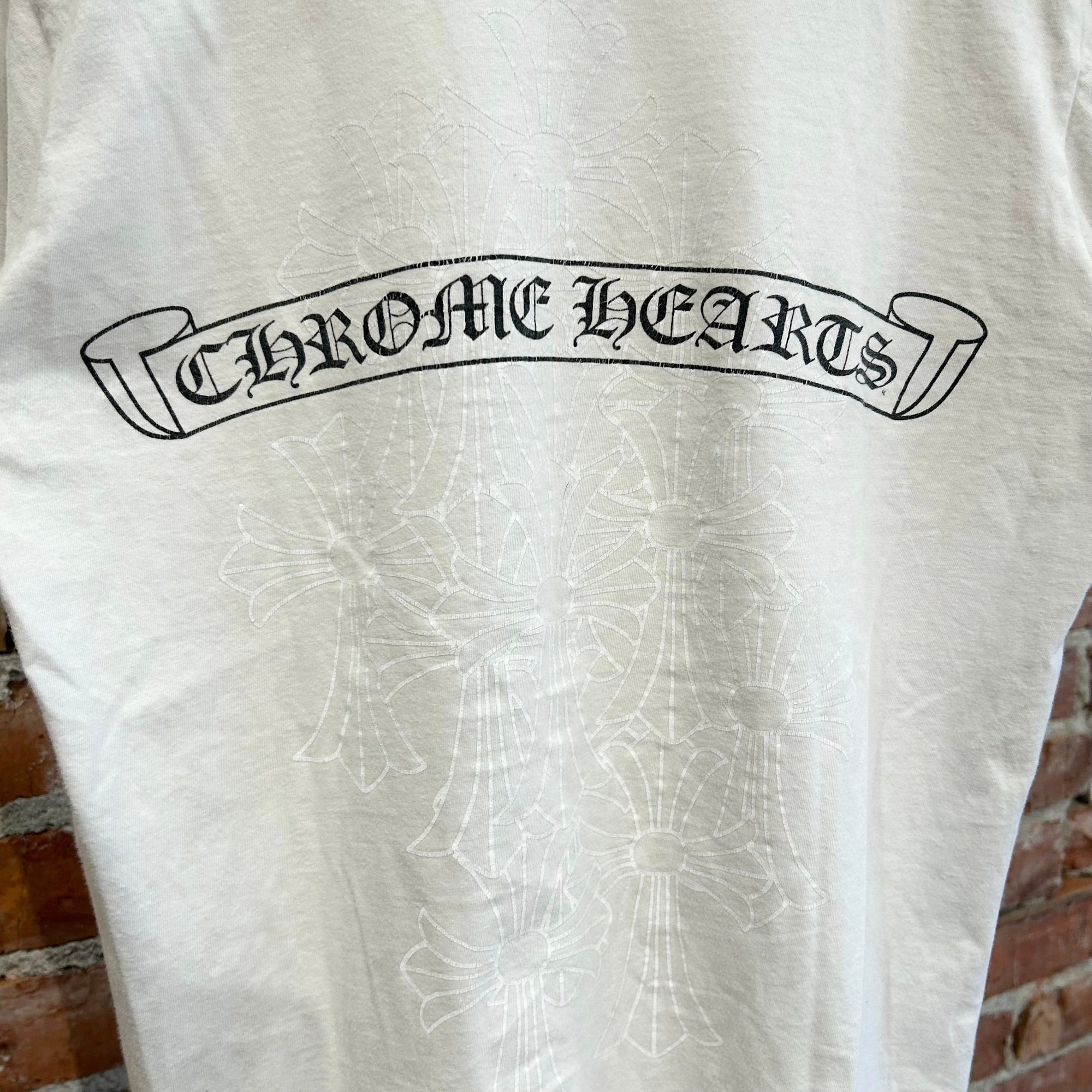 CHROME HEARTS CEMETERY CROSS POCKET TEE ‘WHITE’