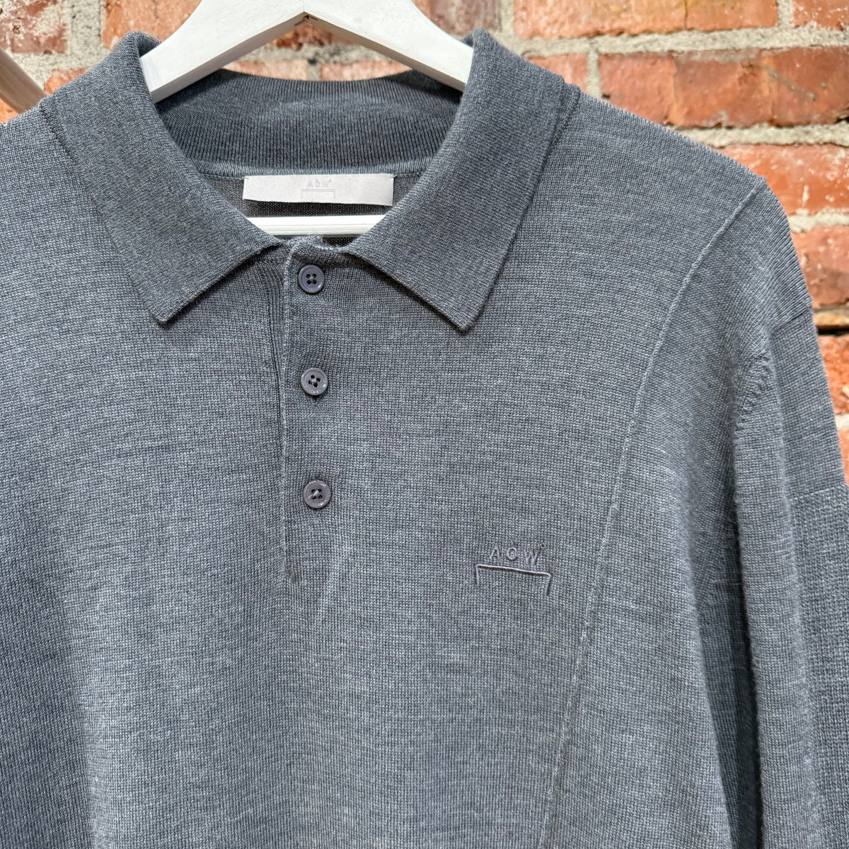 A-COLD-WALL RUGBY KNIT POLO LONGLSEEVE ‘GREY’