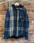 OFF WHITE HOODED FLANNEL JACKET ‘BLUE’