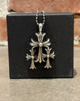 CHROME HEARTS SMALL TRIPLE CROSS NECKLACE ‘SILVER’