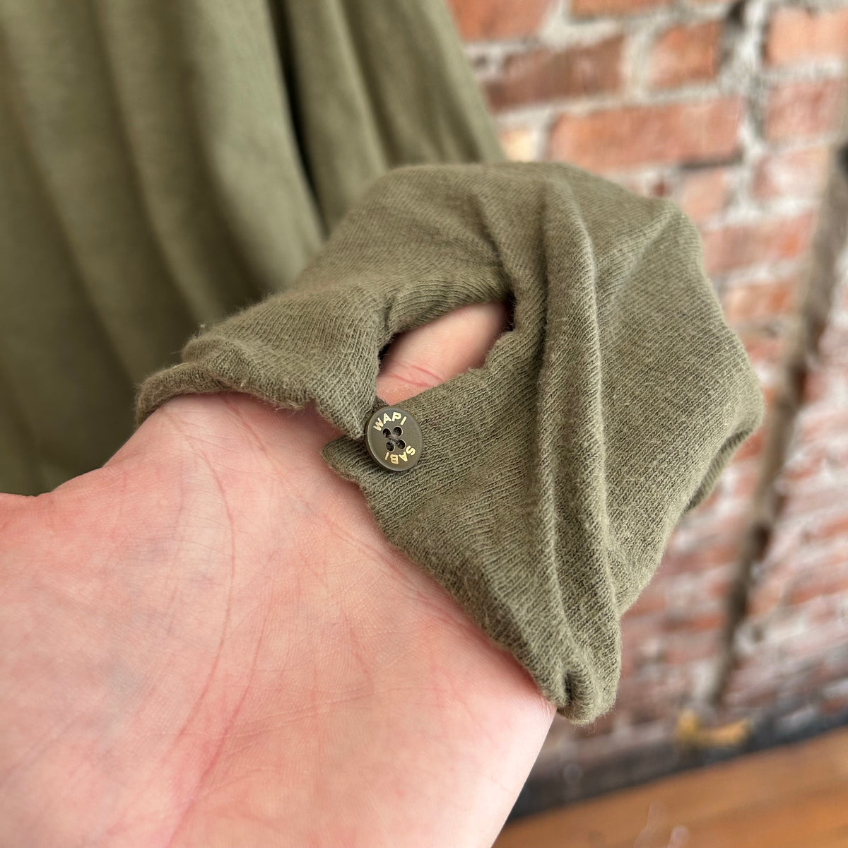 KAPITAL SMILEY FACE LONGSLEEVE ‘OLIVE’