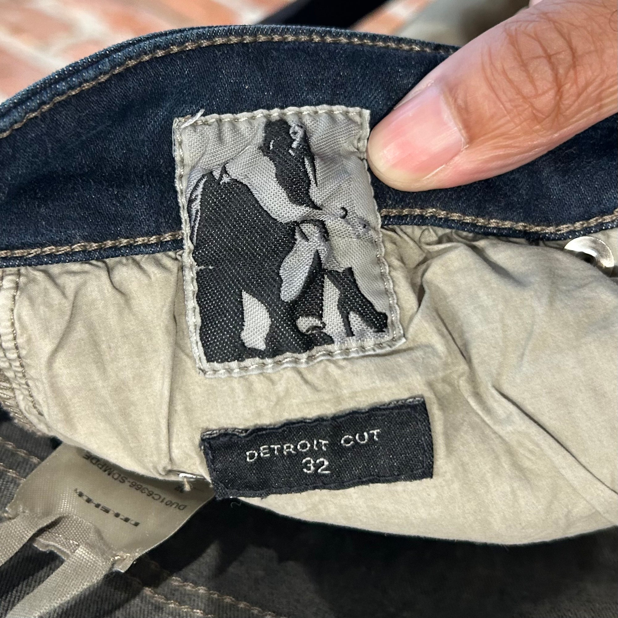 RICK OWENS DRKSHW MINERAL PEARL DEGRADE DETROIT DENIM ‘BLUE’