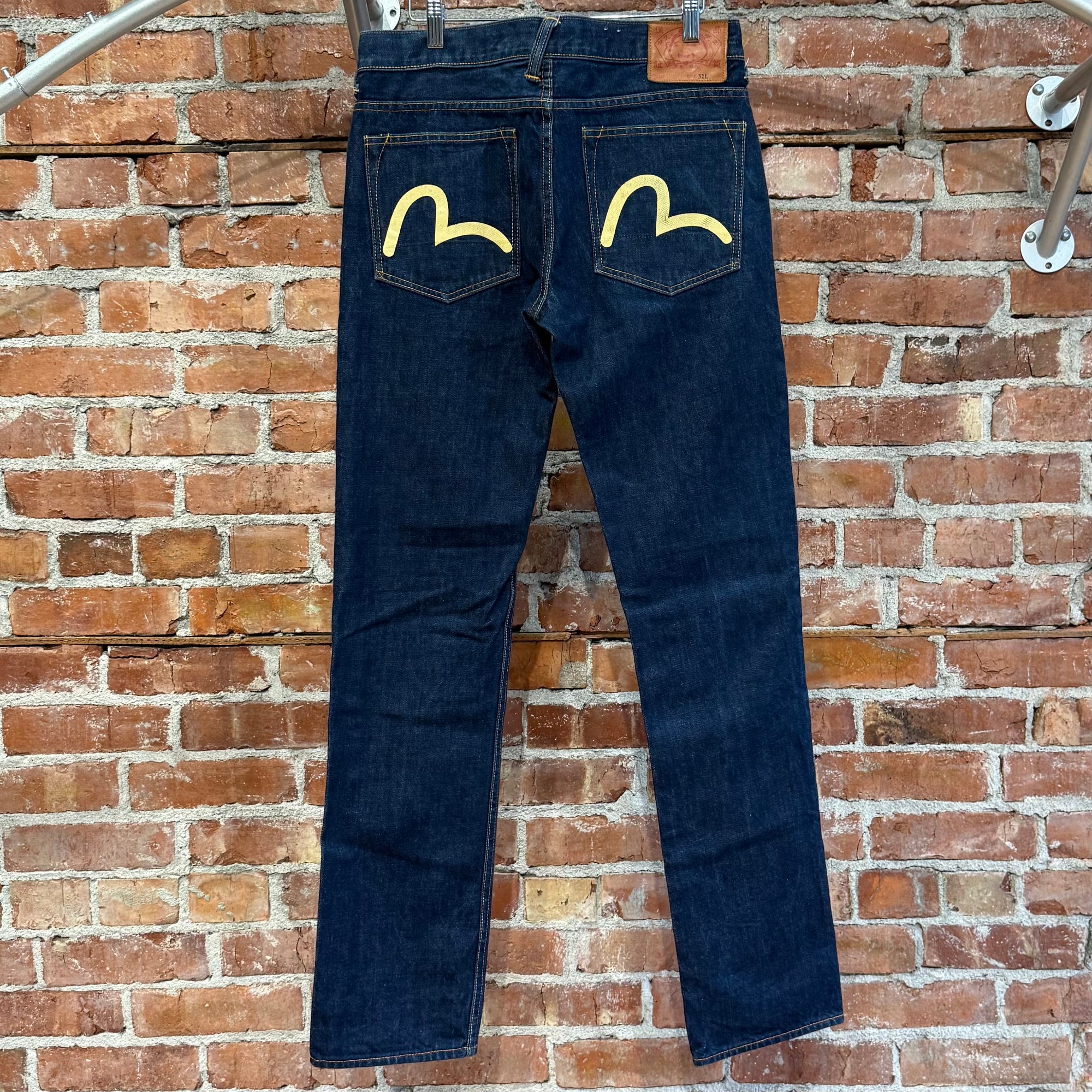 EVISU GENES THIN GULL SLIM STRAIGHT DENIM ‘INDIGO/IVORY’