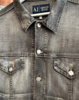 ARMANI 00S VINTAGE BIG LOGO DENIM JACKET ‘WASHED GRAY’