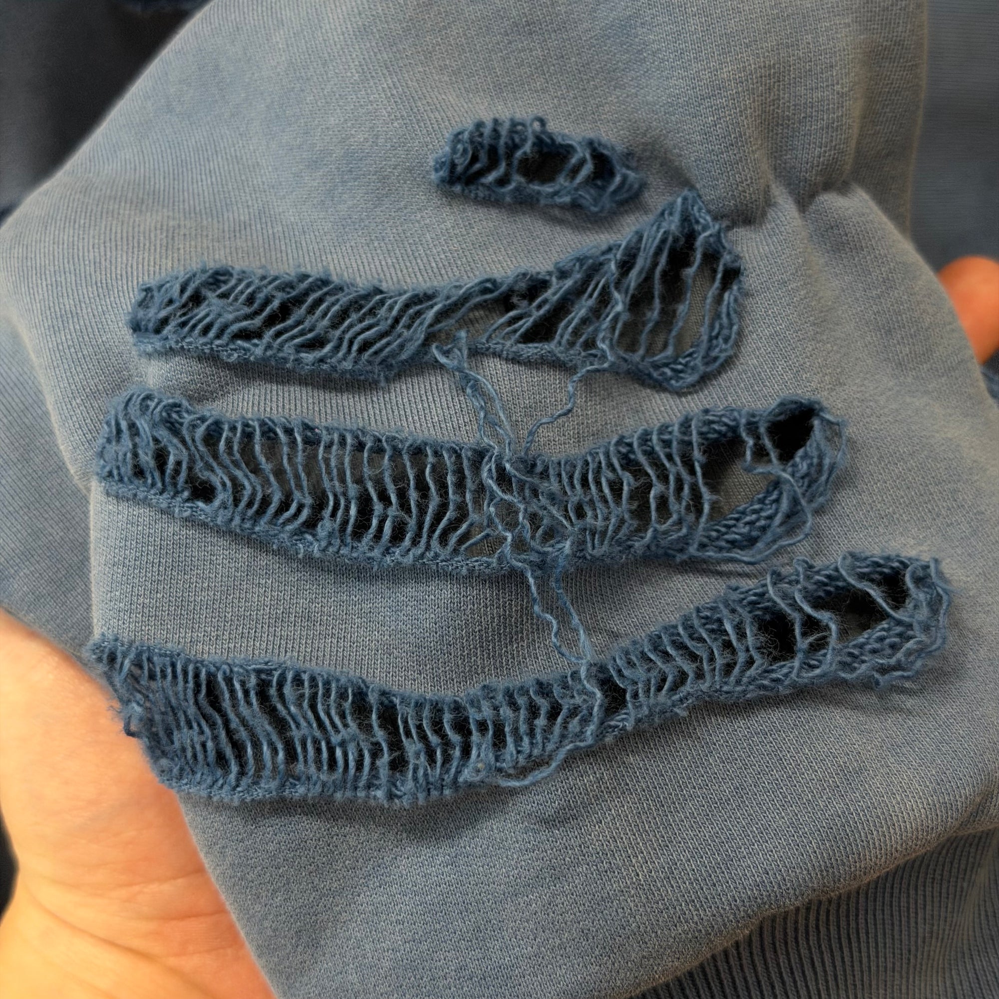 BALENCIAGA FW25 DISTRESSED 3B SPORTS ICON HOODIE ‘BLUE’