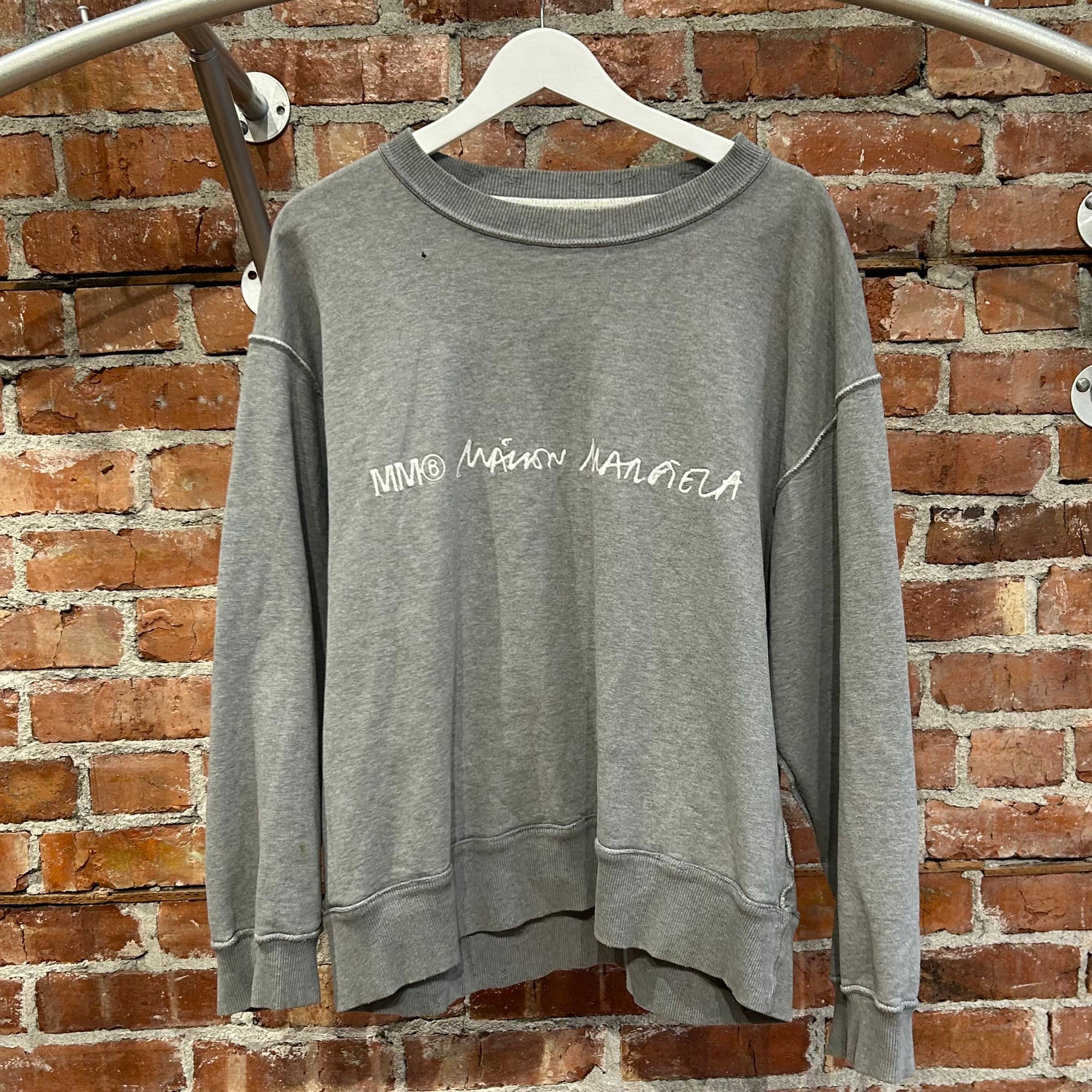 MAISON MARGIELA MM6 INSIDE OUT REVERSIBLE CREWNECK ‘GREY’