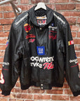 VINTAGE NASCAR PATCHED LEATHER JACKET ‘BLACK’