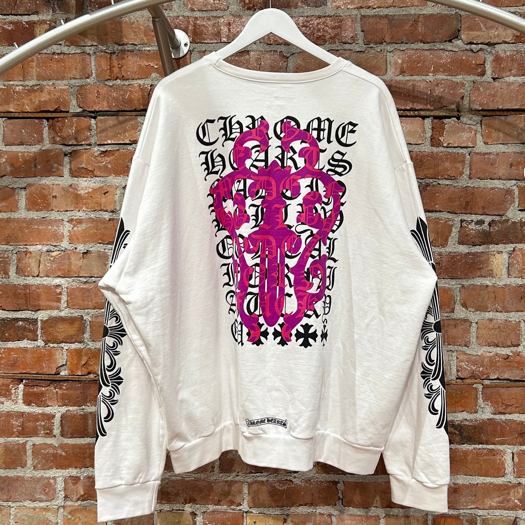 CHROME HEARTS EYE CHART DAGGER VINE CREWNECK ‘WHITE’