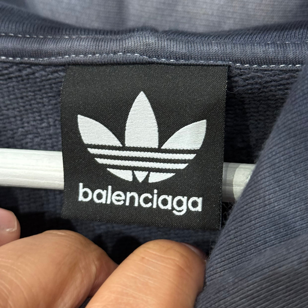 BALENCIAGA SS23 ADIDAS TREFOIL HOODIE ‘VINTAGE BLUE’