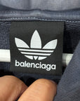 BALENCIAGA SS23 ADIDAS TREFOIL HOODIE ‘VINTAGE BLUE’