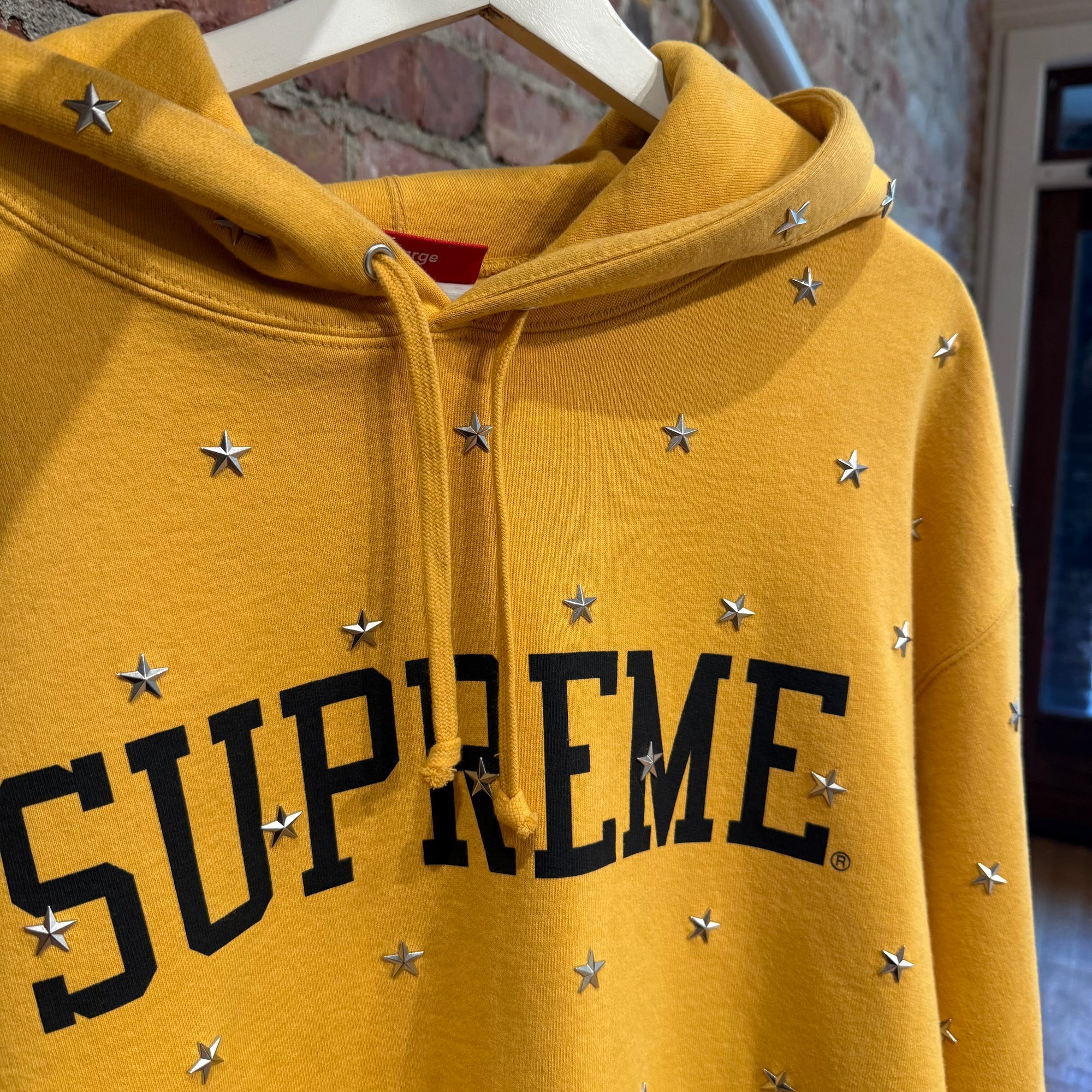 SUPREME FW25 STAR STUDDED HOODIE ‘YELLOW’