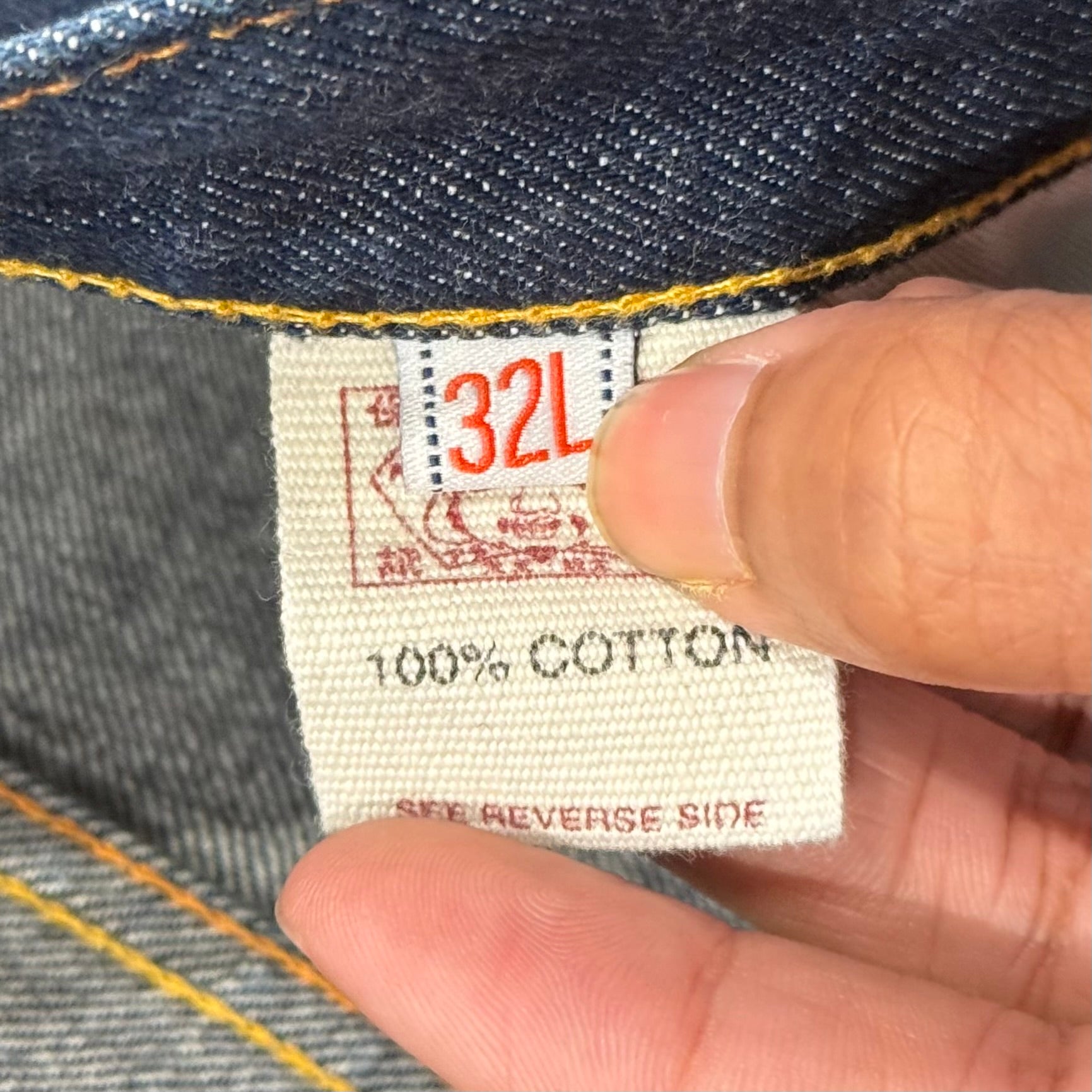 EVISU GENES THIN GULL SLIM STRAIGHT DENIM ‘INDIGO/IVORY’
