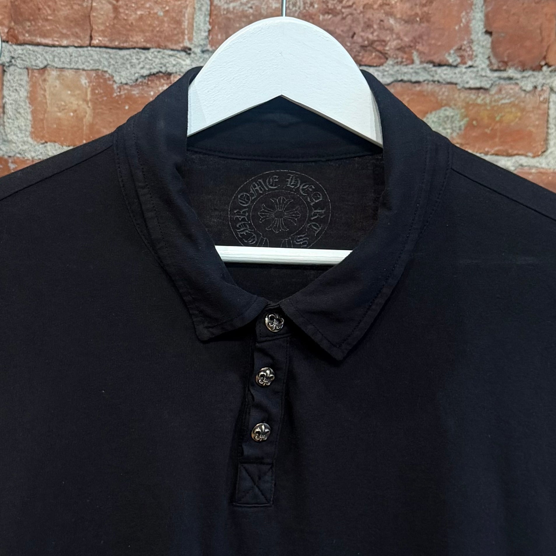 CHROME HEARTS PLUS CROSS POLO LONGSLEEVE ‘BLACK’