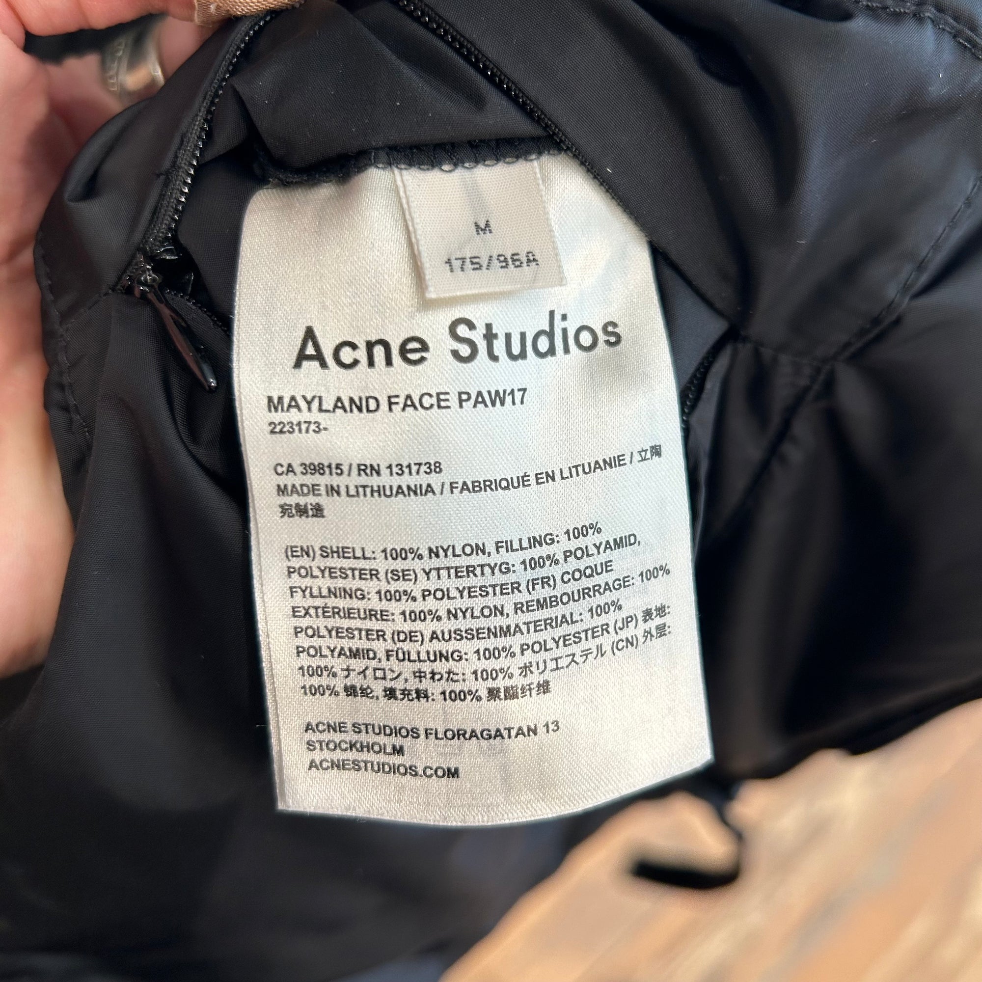 ACNE STUDIOS MAYLAND FACE HOODED PARKA ‘BLACK’